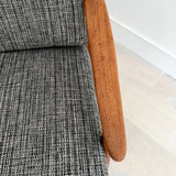 Danish Teak Lounge Chair w/ New Grey Upholstery