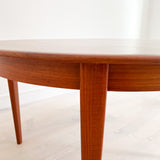 Danish Teak Round Dining Table w/ 3 Leaves