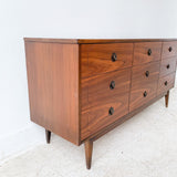 Mid Century Walnut 9 Drawer Dresser