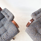 Pair of Vintage Lounge Chairs with New Upholstery