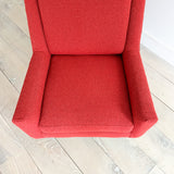 High Back Lounge Chair w/ New Red Upholstery