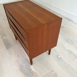 Teak 3 Drawer Dresser with Sculpted Drawer Pulls