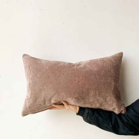 Mauve Chenille Lumbar Pillow