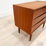 Teak 3 Drawer Dresser with Sculpted Drawer Pulls