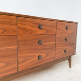 Mid Century Walnut 9 Drawer Dresser