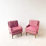 Pair of Mid Century Lounge Chairs w/ New Upholstery