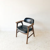 Mid Century Occasional Chair w/ Original Black Vinyl
