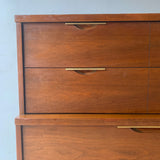 Mid Century Walnut Highboy Dresser by Kent Coffey