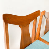 Set of 4 Walnut Dining Chairs w/ New Upholstery