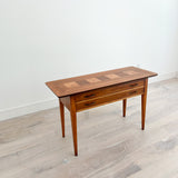 Lane Walnut and Burlwood Sofa Table