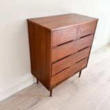 Mid Century Walnut Highboy on Tapered Legs