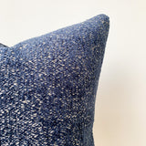 Navy Blue Chenille Lumbar Pillow