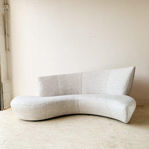 Vladimir Kagan Bilbao Sofa w/ New Light Grey Tweed Upholstery