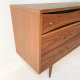 Mid Century Walnut 6 Drawer Dresser