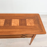 Lane Walnut and Burlwood Sofa Table