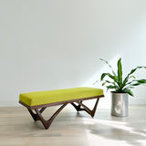 Mersman Bench w/ New Chartreuse Upholstery