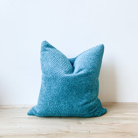 Turquoise Chenille Pillow 18x18