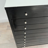 American of Martinsville Black Lacquered Highboy Dresser