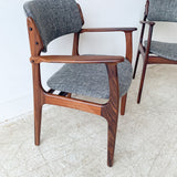 Pair of Rosewood Erik Buch Chairs w/ New Upholstery