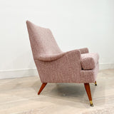 Mid Century Lounge Chair w/ New Mauve Upholstery