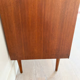 Mid Century Walnut Highboy on Tapered Legs