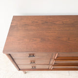 Mid Century Walnut 9 Drawer Dresser