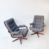 Pair of Vintage Lounge Chairs with New Upholstery