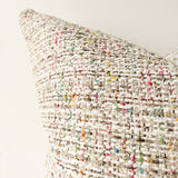 White Rainbow Tweed Pillow
