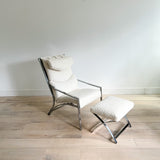 Italian Lounge Chair and Ottoman - New Upholstery