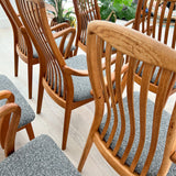 Set of 8 Danish Teak Dining Chairs w/ New Upholstery