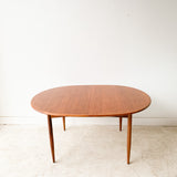 Danish Teak Oval Dining Table w/ 1 Leaf