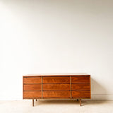 9 Drawer Walnut Low Dresser