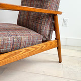 Pair of Lounge Chairs w/ New Mutli-Color Tweed Upholstery