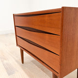 Teak 3 Drawer Dresser with Sculpted Drawer Pulls