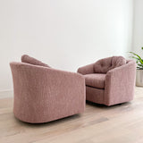 Pair of Mauve Swivel Lounge Chairs