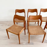 Set of 6 Danish Oak Moller Dining Chairs - Model #71