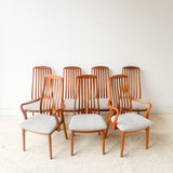 Set of 7 Danish Teak Preben Schou Dining Chairs w/ New Upholstery