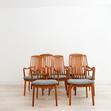 Set of 8 Danish Teak Dining Chairs w/ New Upholstery