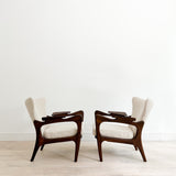 Pair of Adrian Pearsall Wingback Lounge Chairs