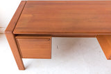 Danish Teak Desk with Floating Cabinets