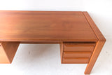 Danish Teak Desk with Floating Cabinets