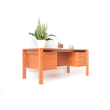 Danish Teak Desk with Floating Cabinets