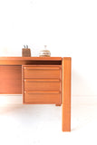 Danish Teak Desk with Floating Cabinets