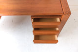 Danish Teak Desk with Floating Cabinets