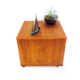 Danish Teak End Table on Casters