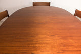 Danish Teak Oval Dining Table with 1 Leaf