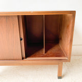 Mid Century Record Cabinet with Sliding Doors