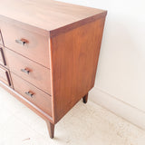 Mid Century Walnut 9 Drawer Dresser