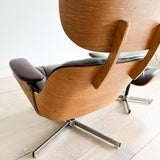 Plycraft Lounge Chair and Ottoman - Leather Upholstery