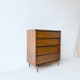 Mid Century Walnut Highboy Dresser